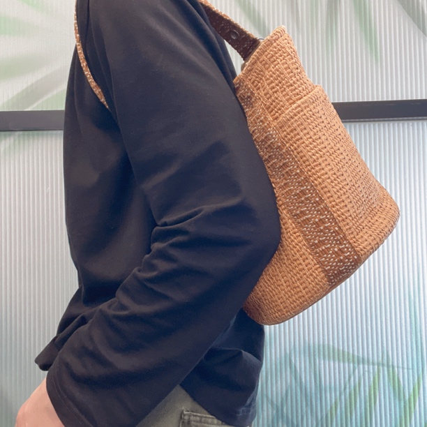 95新 Hermes/爱马仕 【涛】97 0544 藤编单肩腋下菜篮子