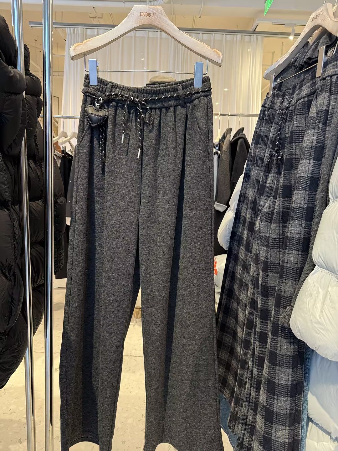 【门店同款】ENJOY冬季挂件腰带加厚阔腿裤167643294