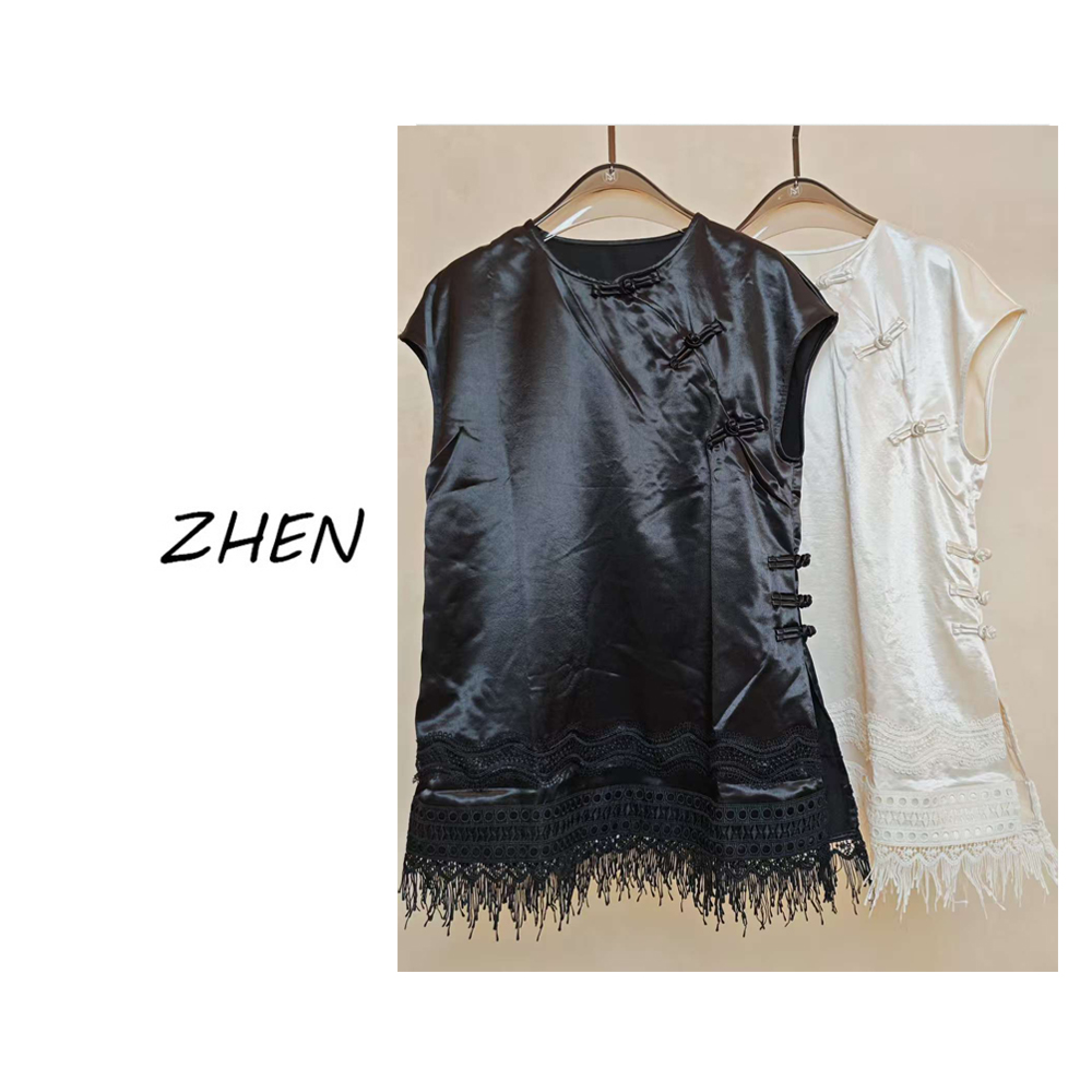 【ZHEN】25K00843 2025新款修身显瘦气质小众设计师款短袖T恤打底