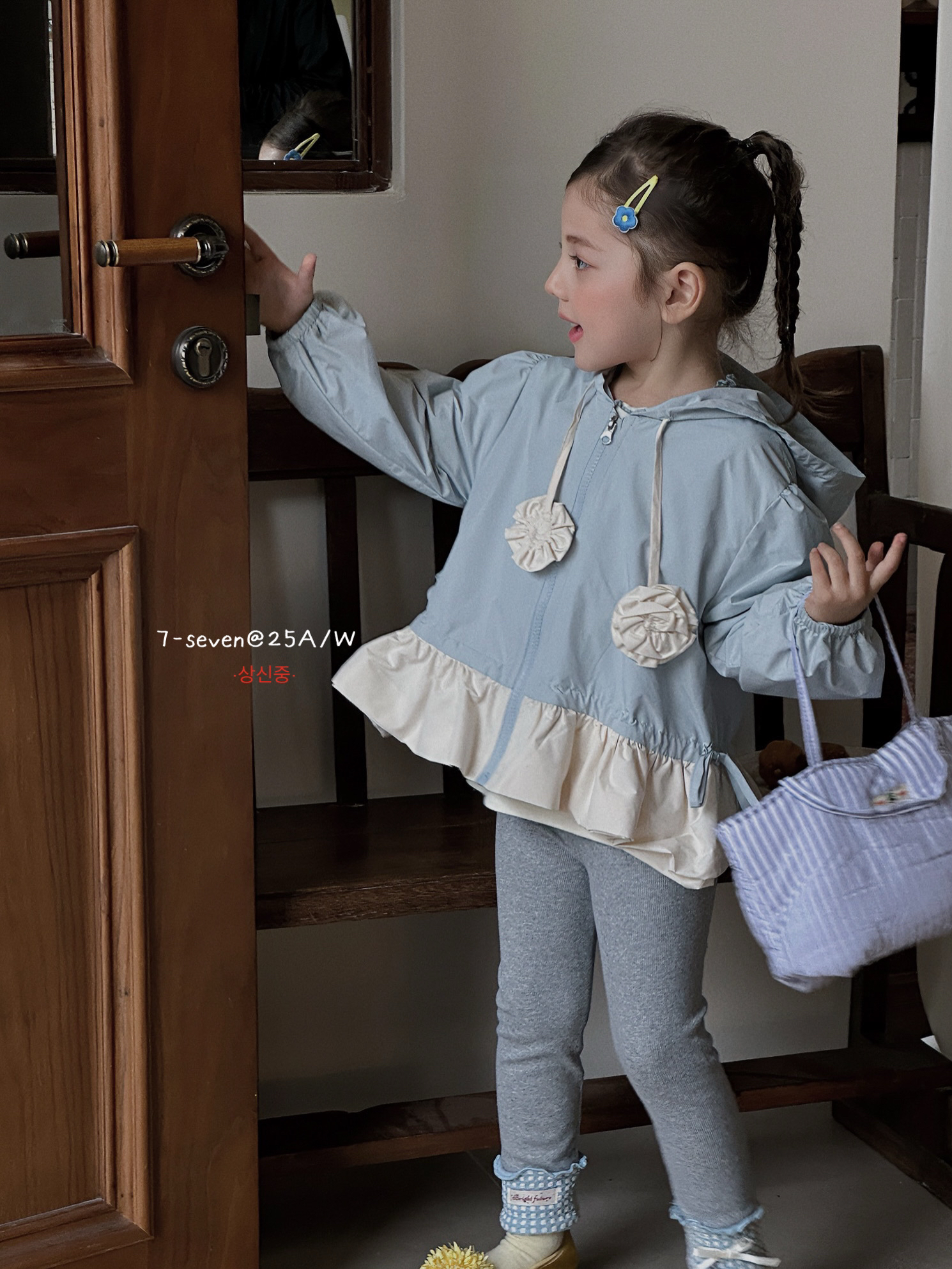 7Seven蓝色休闲小风衣外套可爱风搭配打底裤女童秋款