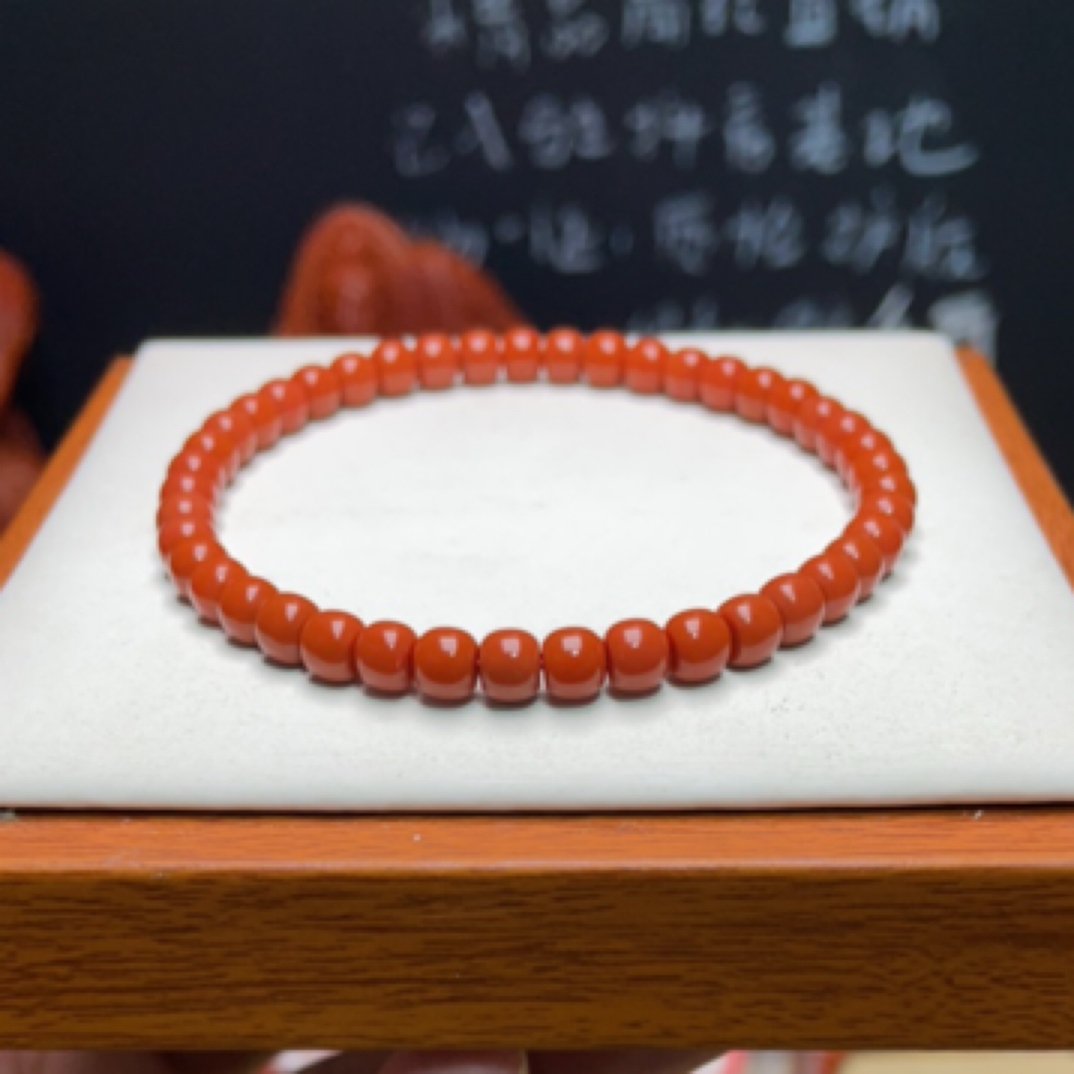 南红玛瑙手串精工5mm（顶）