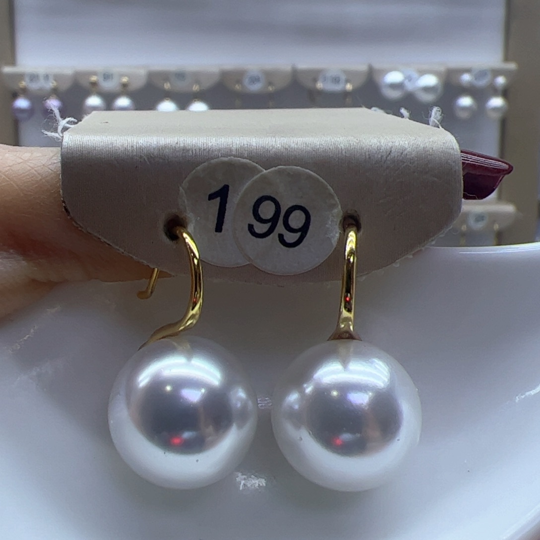 淡水珍珠耳饰18K金镶嵌
