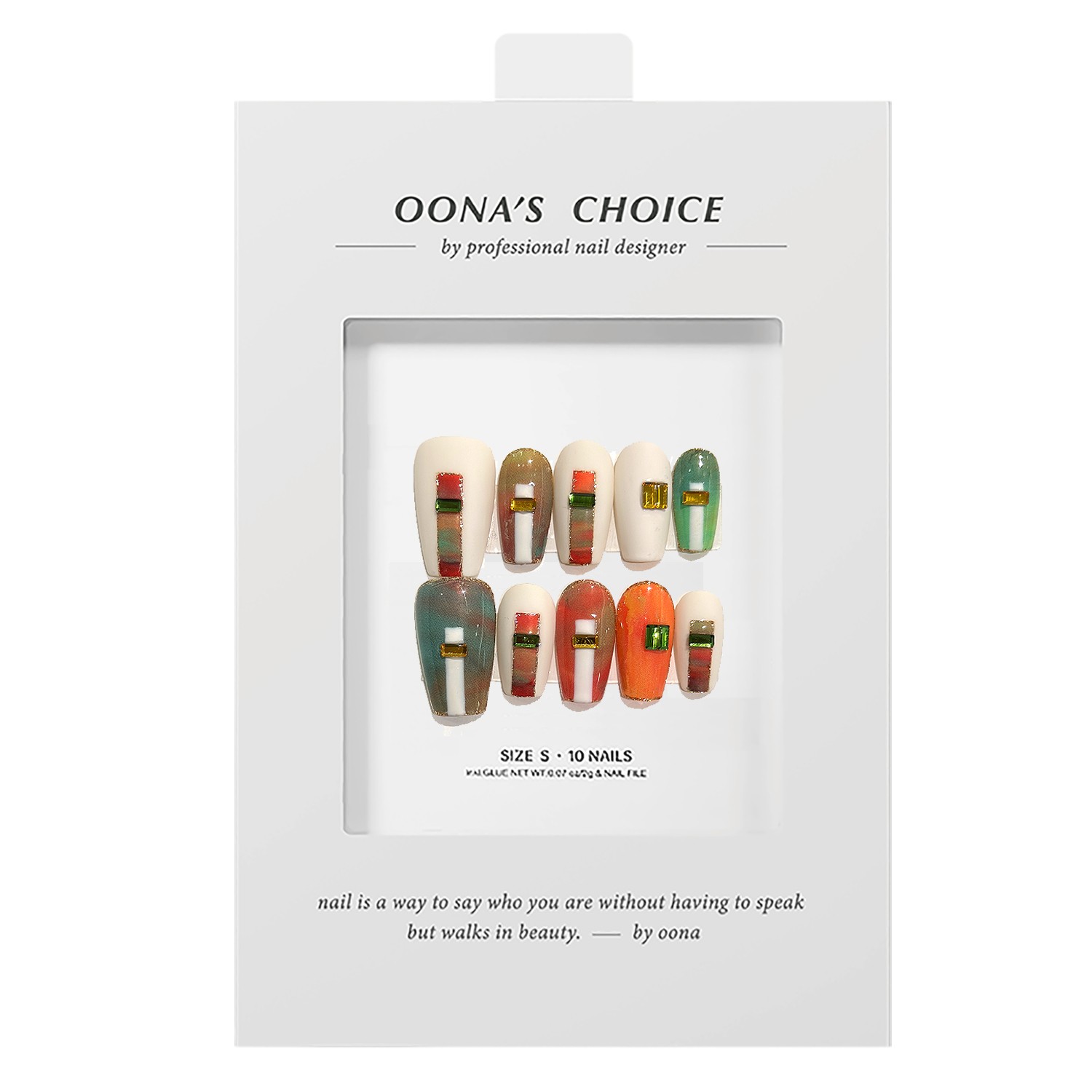 【天竺】全华钻设计师款异域风情格纹晕染美甲小众高级感穿戴甲