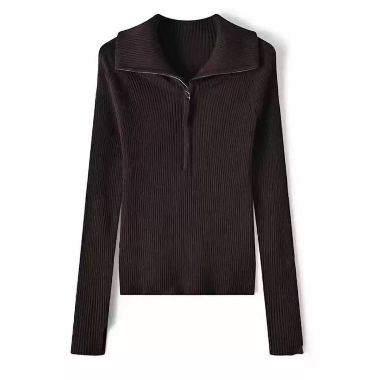 OSIFEEL德国『扬子纱』100%羊毛长袖百搭显瘦时尚拉链款