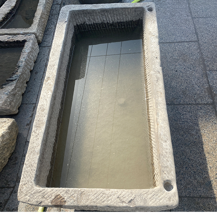 老石槽流水摆件造景花盆水池牛槽马槽家用鱼缸养鱼简约洗手盆