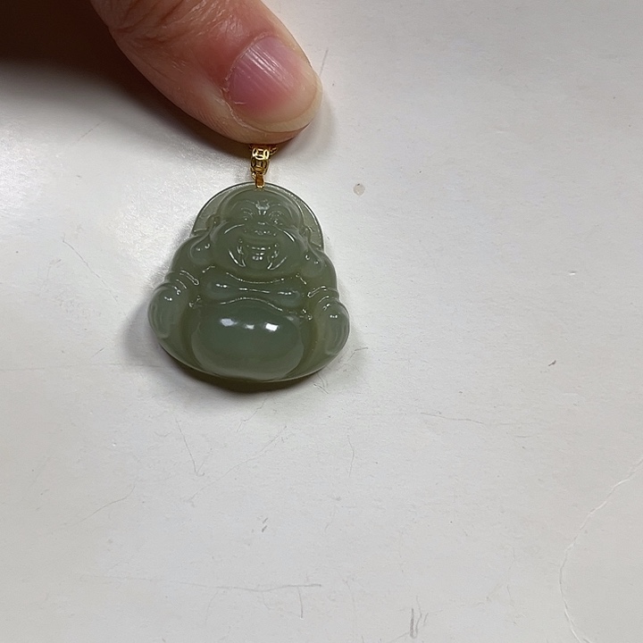 和田玉颈饰18K金镶嵌橙**凉