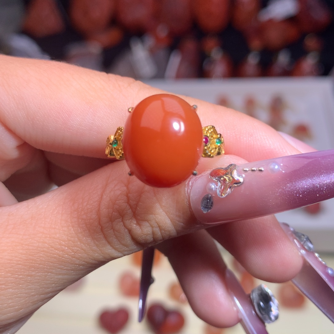 南红玛瑙未镶嵌珠宝半成品戒指3