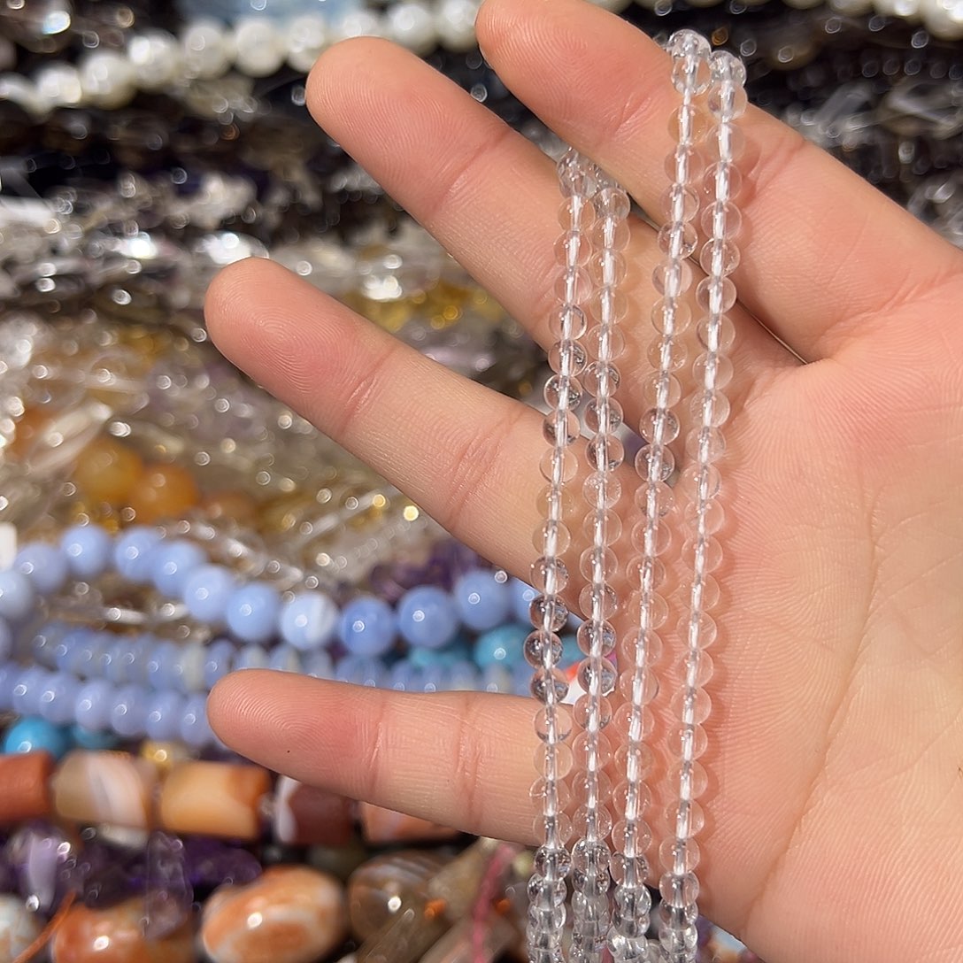 紫晶银S925镶嵌珠宝半成品净体白水晶卡6