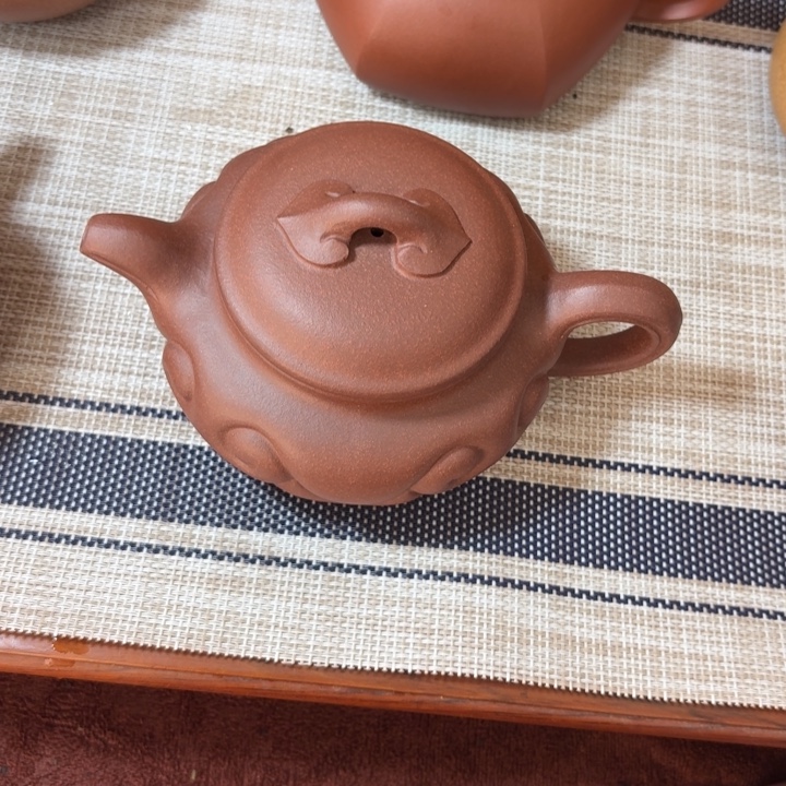 紫泥底槽青仿古如意300cc