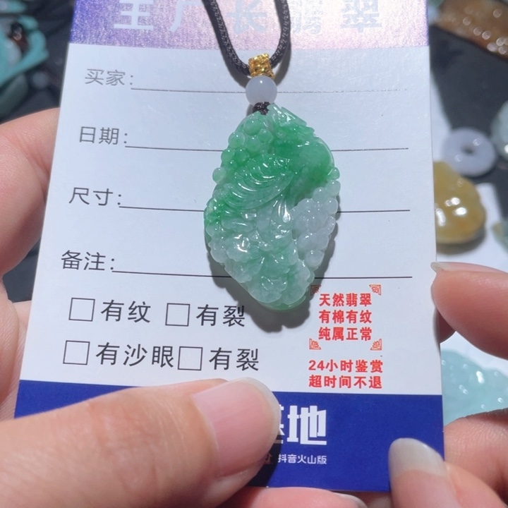 翡翠未镶嵌颈饰天然