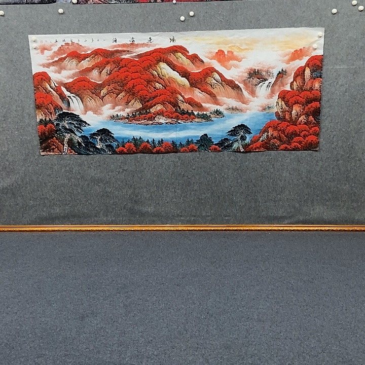 国画小八尺山水一副