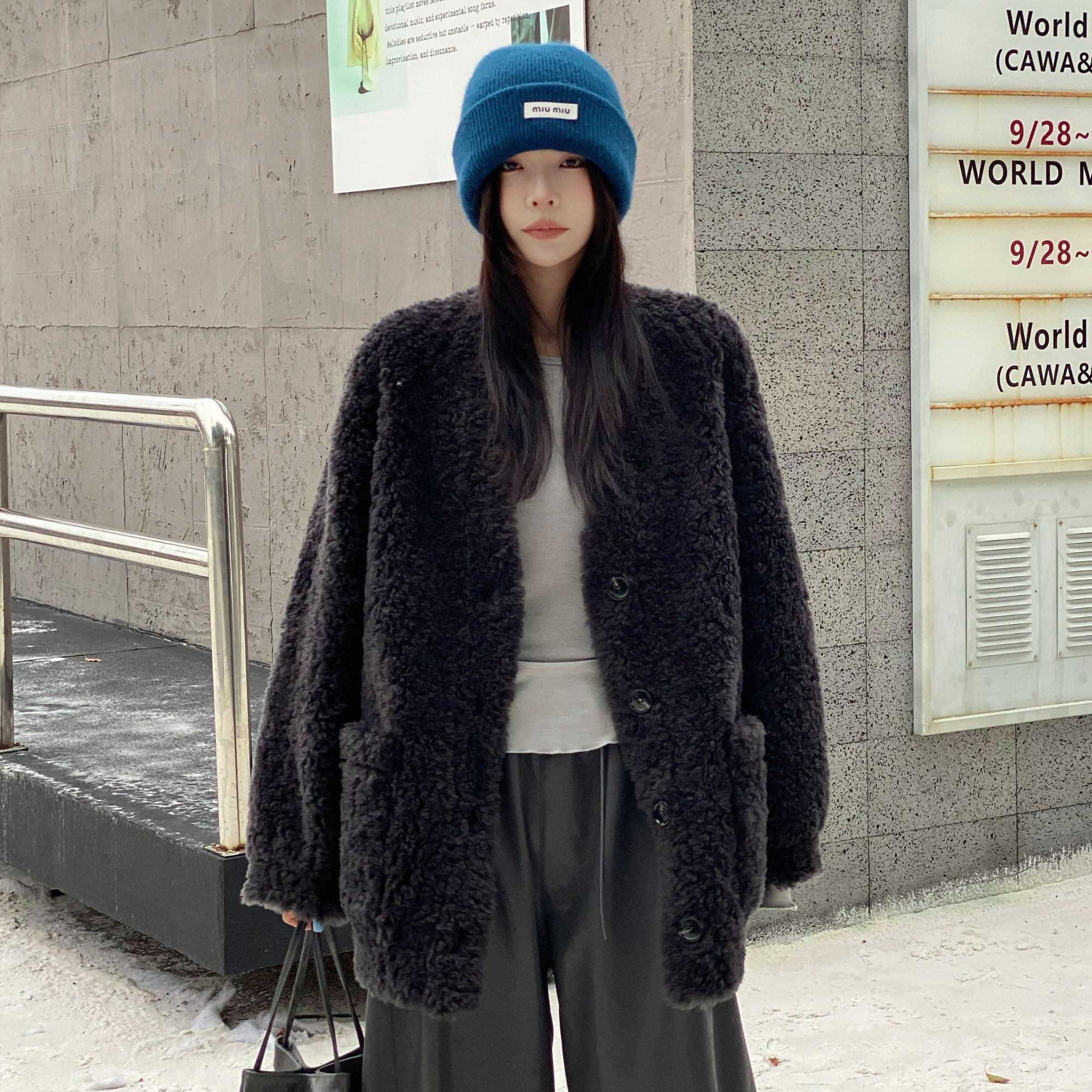 Gielgie/吉即【羊咩咩】小众百搭皮毛一体气质外套