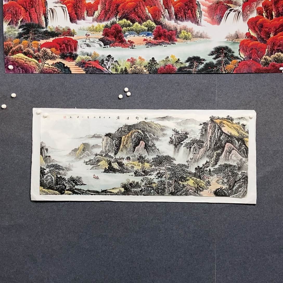 国画小六尺山水一副