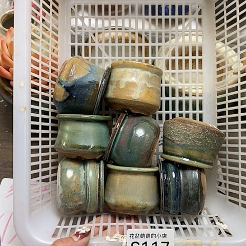 紫砂花盆117瑕疵品口径3到4左右