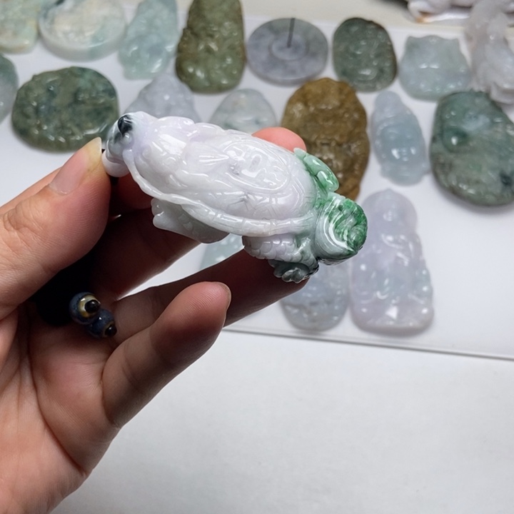 翡翠未镶嵌颈饰龙龟22