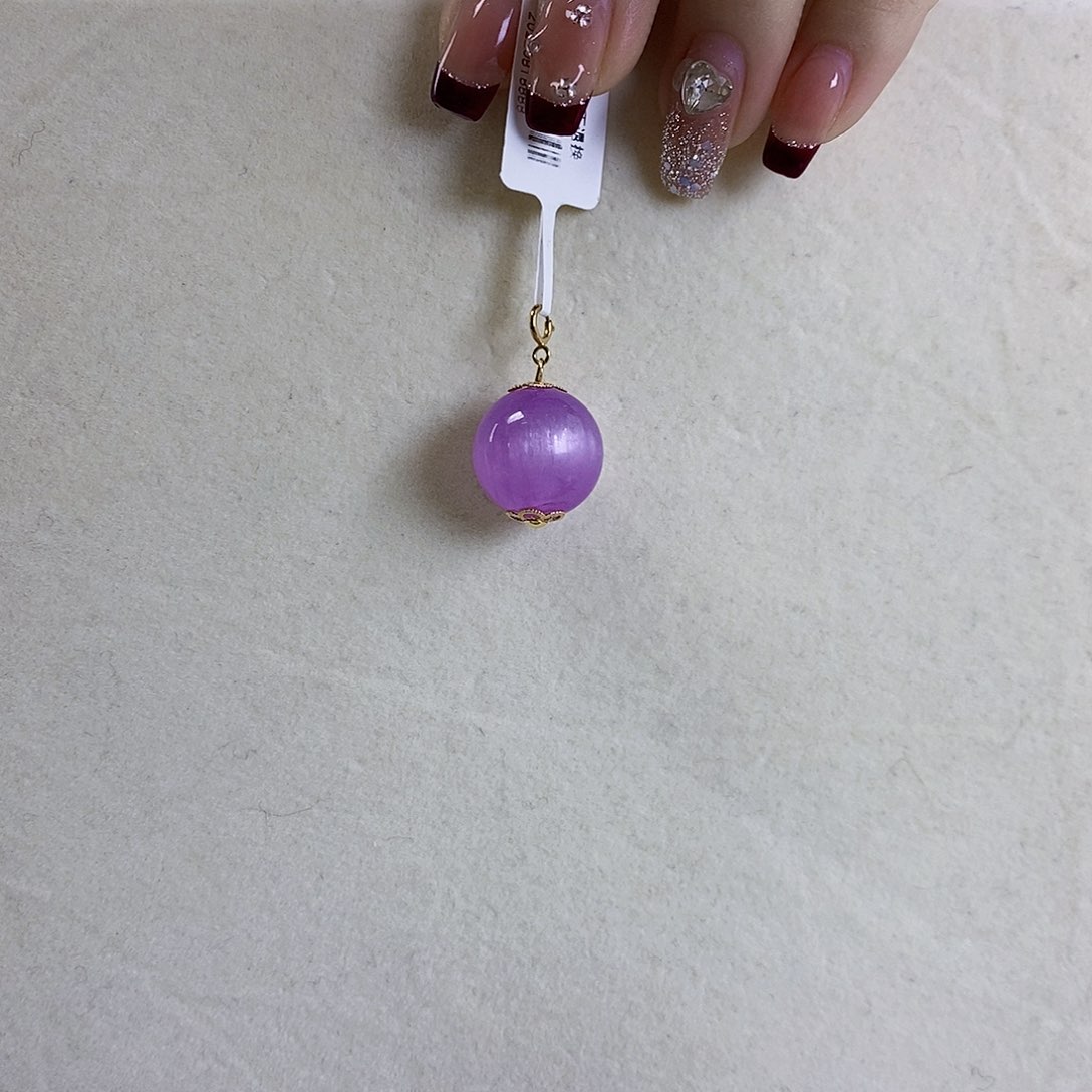 锂辉石18K紫锂辉高冰收藏级特级龙珠16+18K金镶嵌