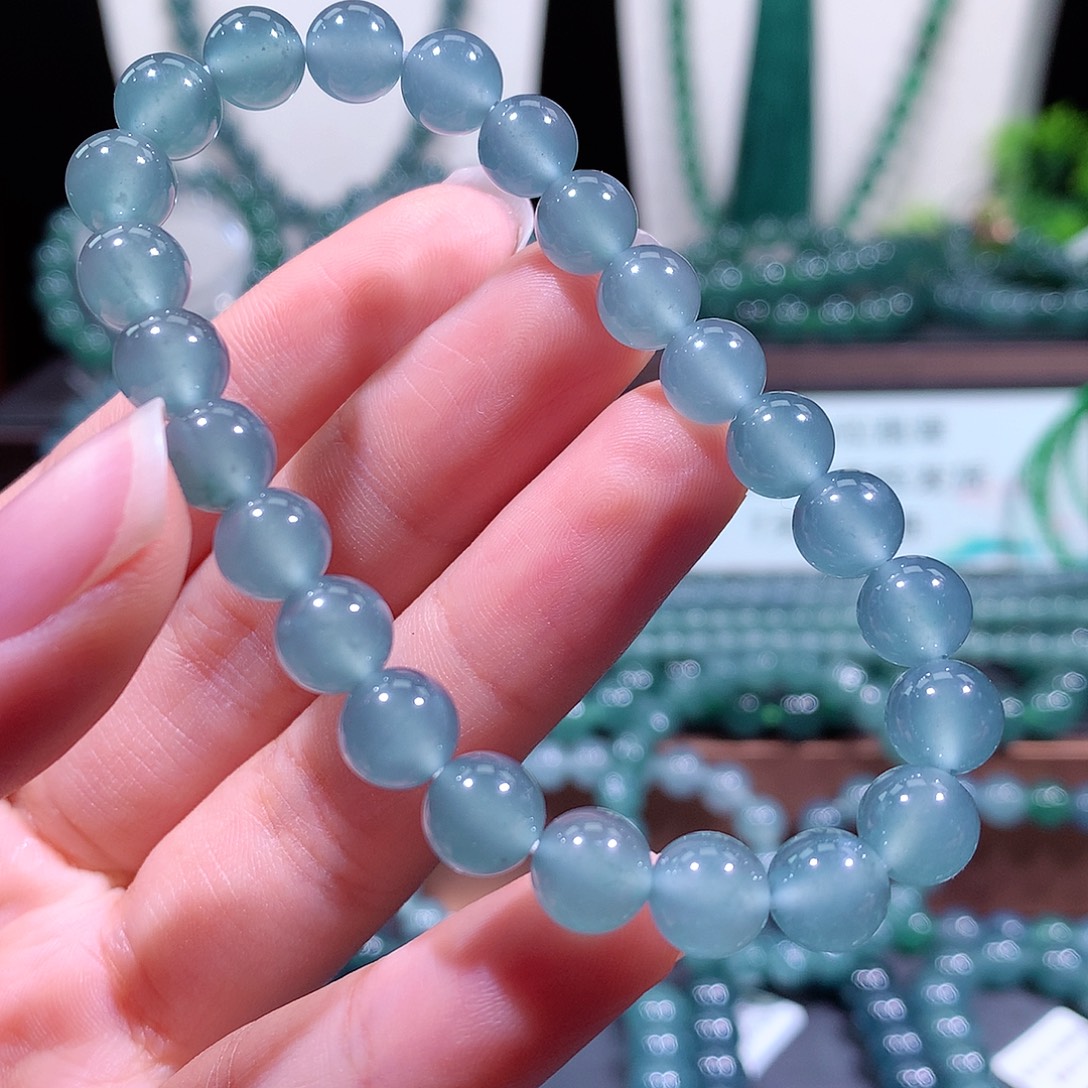 翡翠未镶嵌手链天然a货翡翠手串8