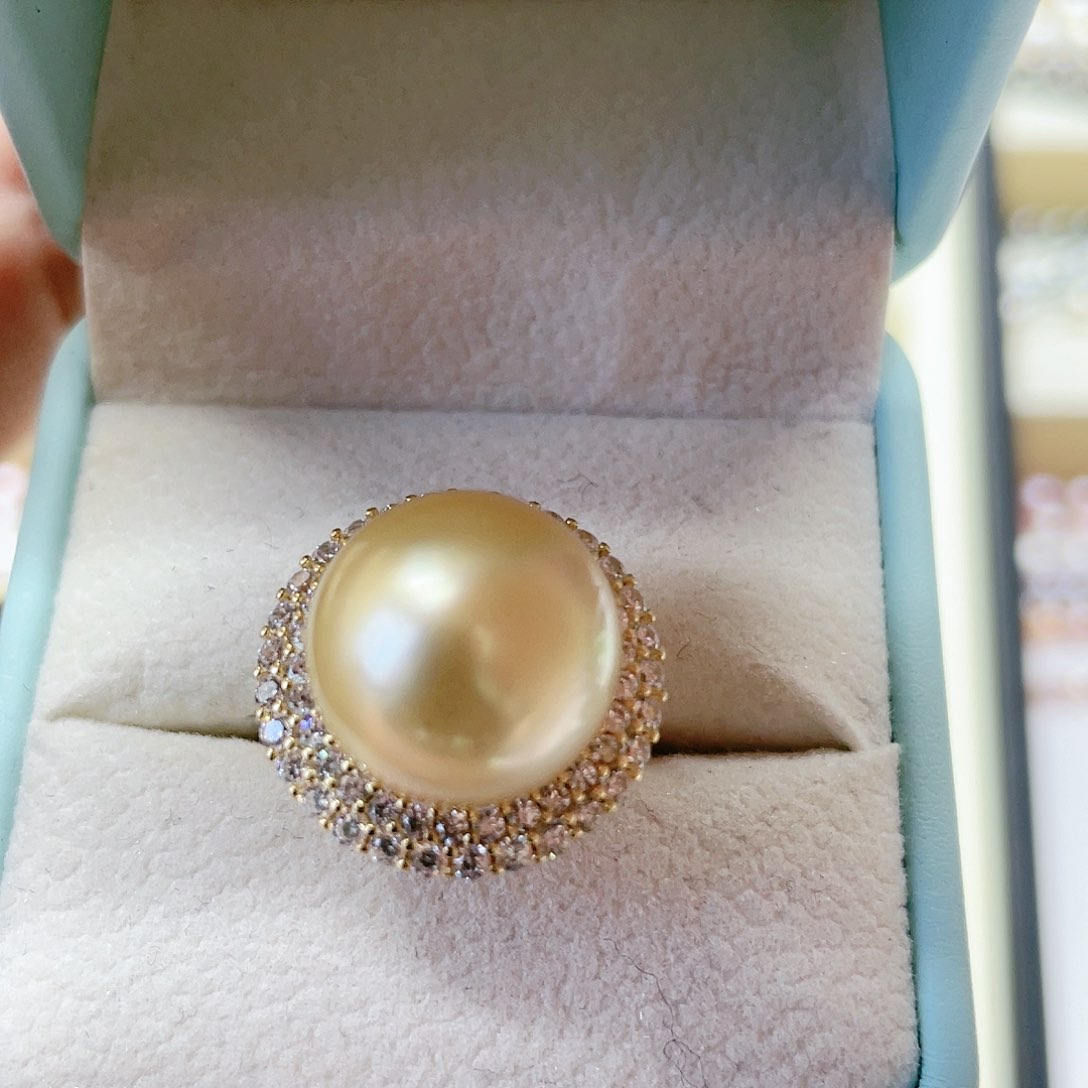 海水珍珠戒指银S925镶嵌