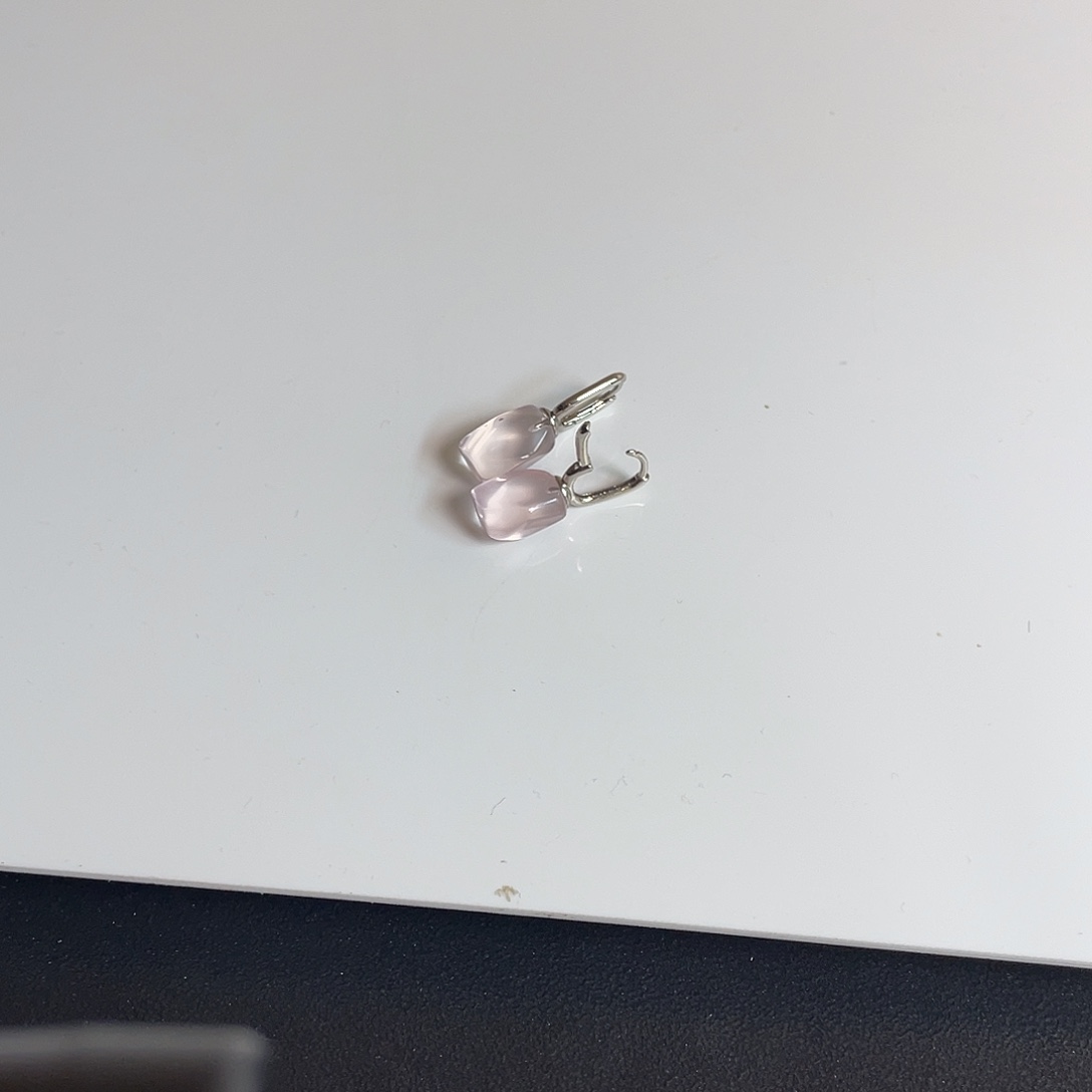 水晶未镶嵌手串耳扣粉水一对