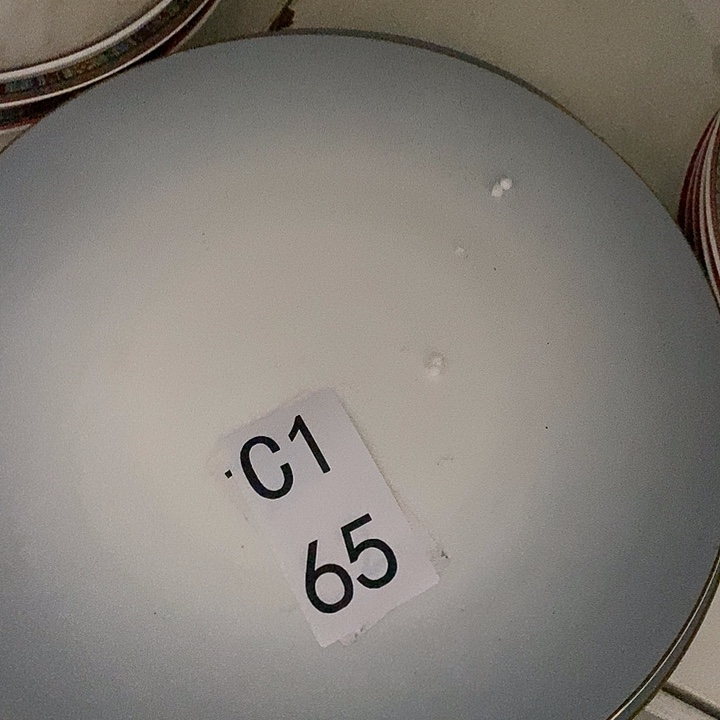 瓷四个渐变灰大圆盘c165