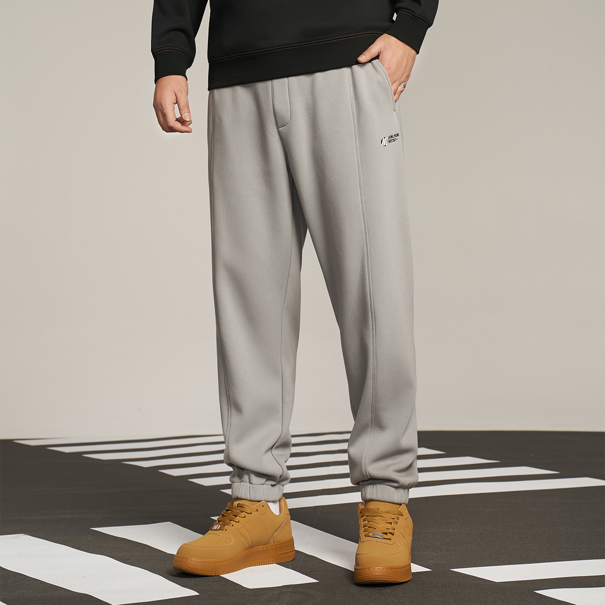 【加绒卫裤】森老板大码男装冬季休闲裤胖男生保暖长裤子男款