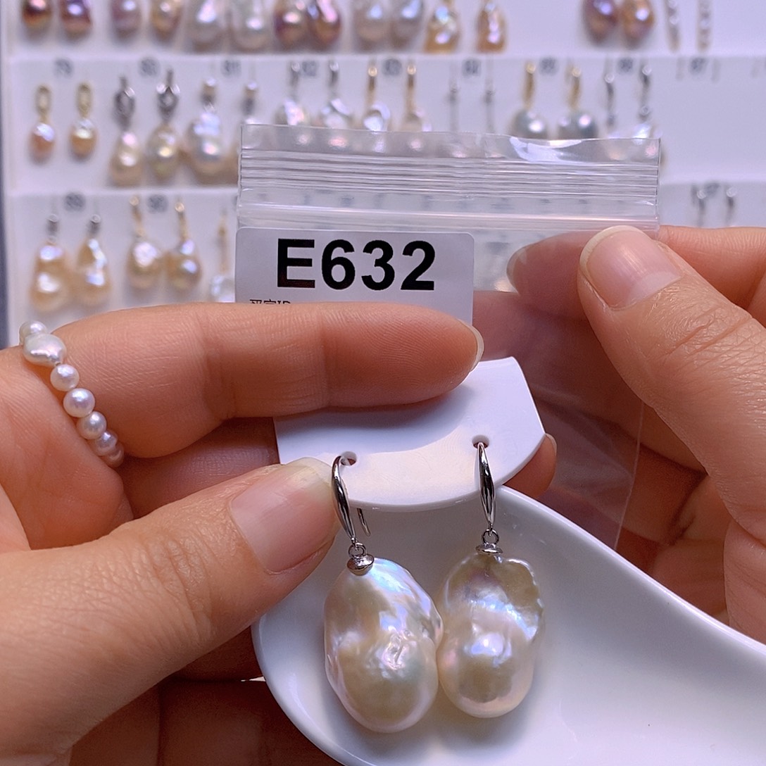 淡水珍珠耳饰银S925镶嵌