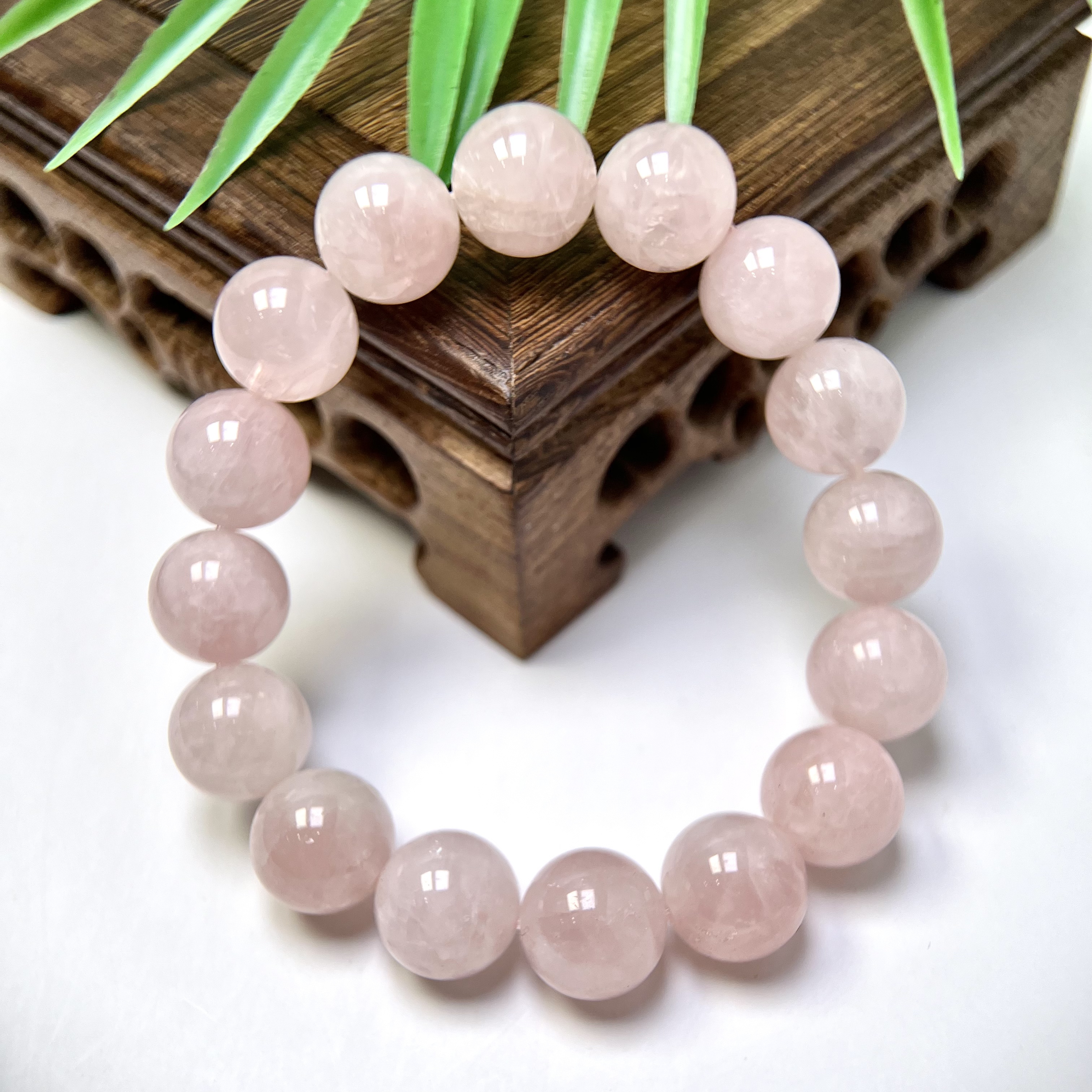 Ⅲ马岛粉圆珠水晶单圈手串8-14mm 合集 FX-5667