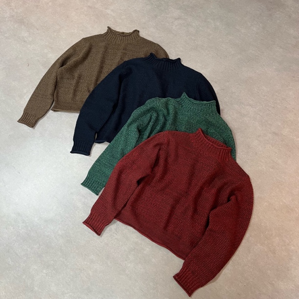 秋冬新款色织半高领短款洋气百搭套头针织衫