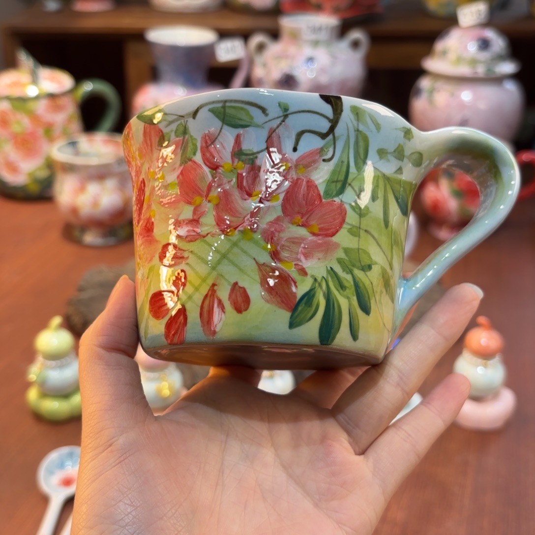 摆件景德镇手绘高温釉下彩陶瓷茶具
