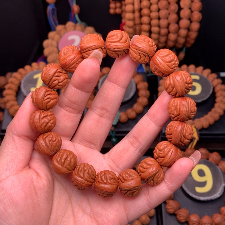 桃核吊坠1.6野生红皮荔枝手串