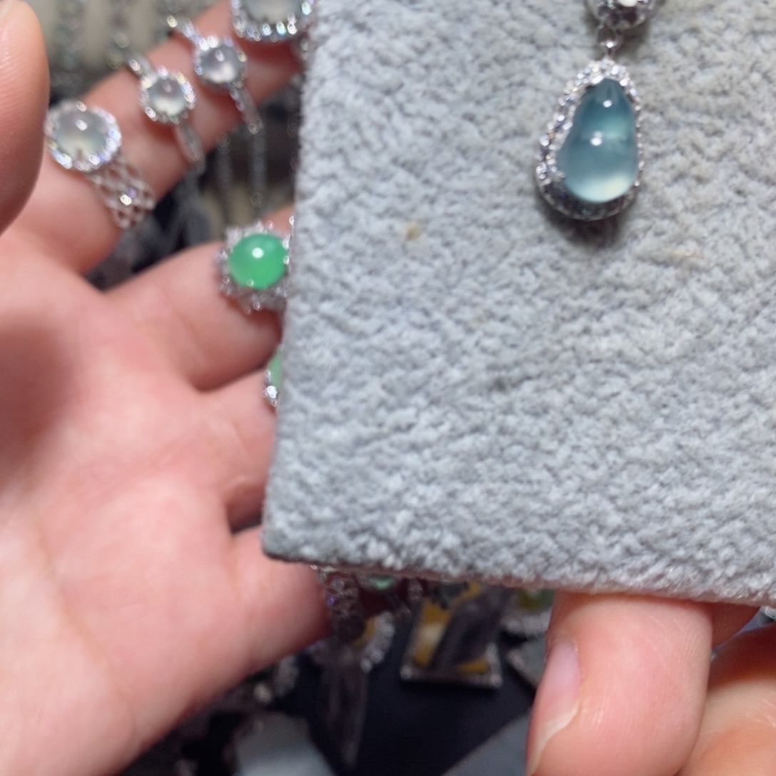 翡翠颈饰银S925镶嵌n j j k k