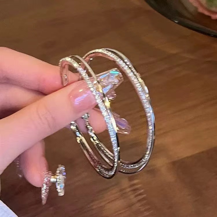 铜合金耳饰 欧美时尚设计感日韩轻奢小众百搭耳环女素款耳圈2027