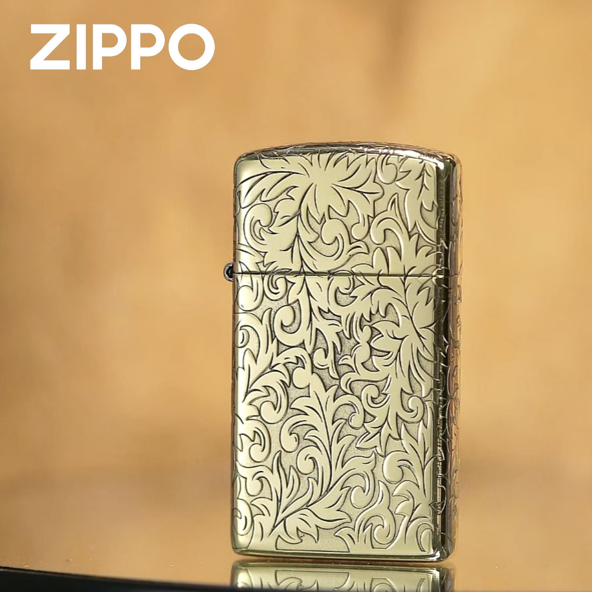 ZIPPO 打火机正品 1654B黄铜小唐草DY9920ZJ 0173