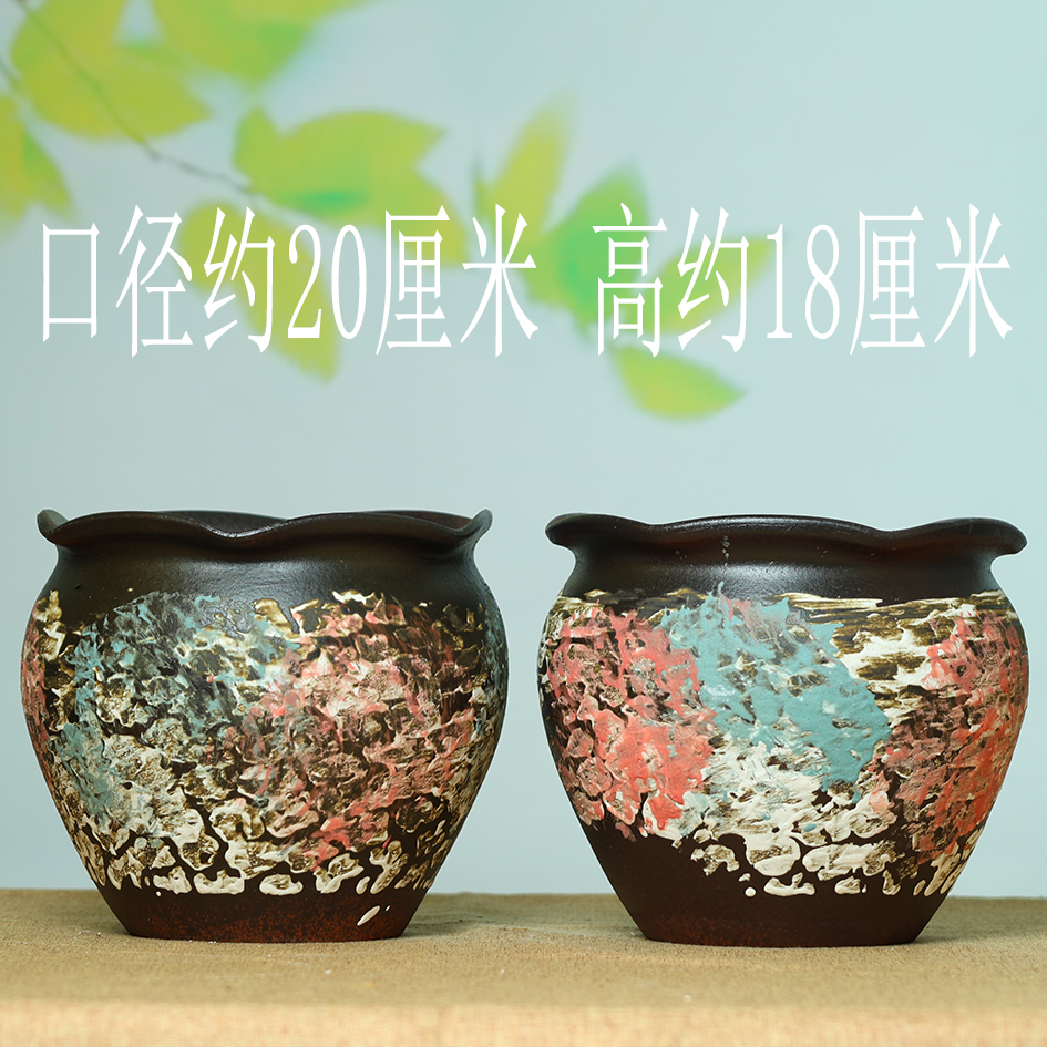 特价多肉花盆老桩法师绿植兰花粗陶简约家用绿植陶瓷有孔透气大号
