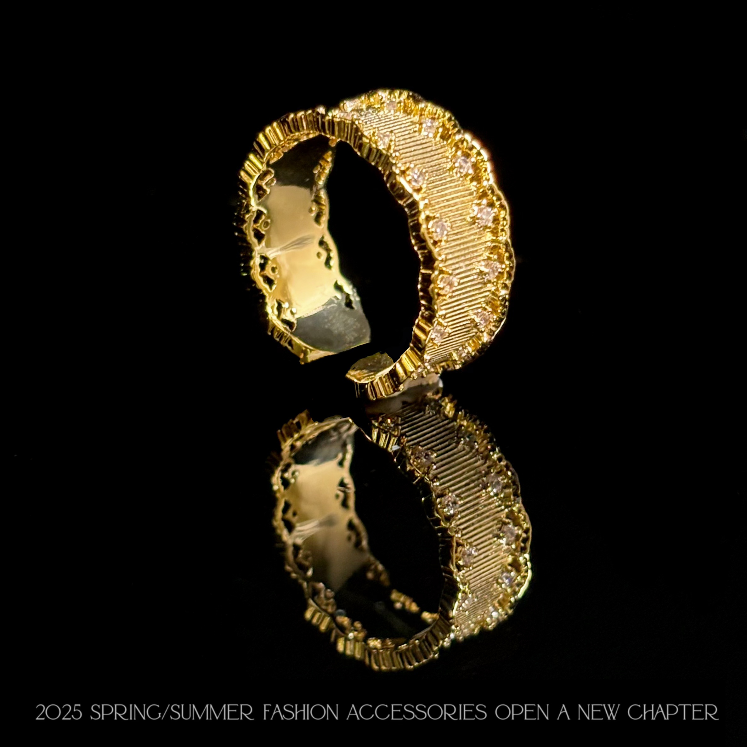 铜合金戒指  镀k金 2025款C8128【鎏金星河戒】铂堡俪 BOBAOLI 戒指