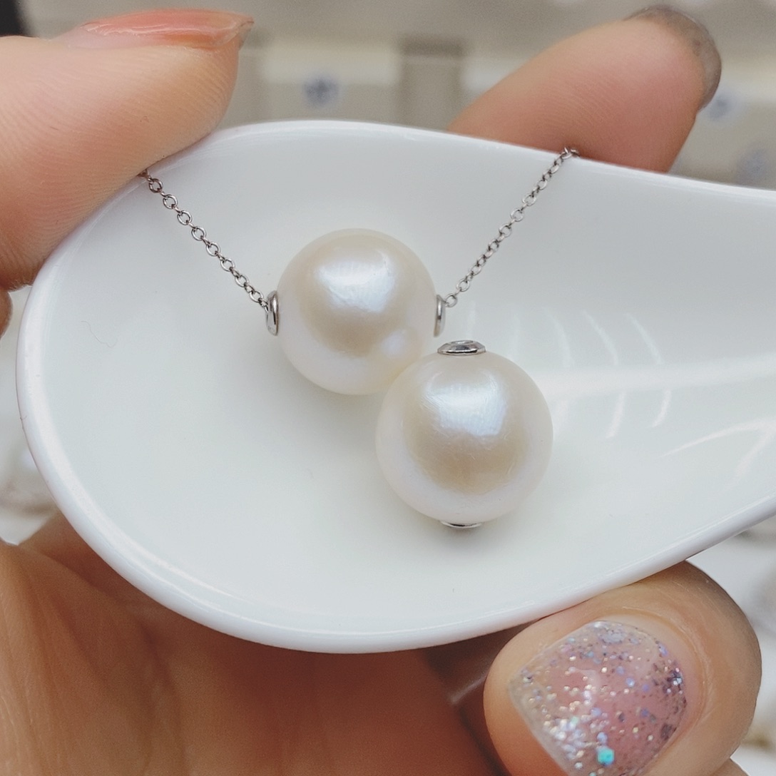 淡水珍珠颈饰银S925镶嵌