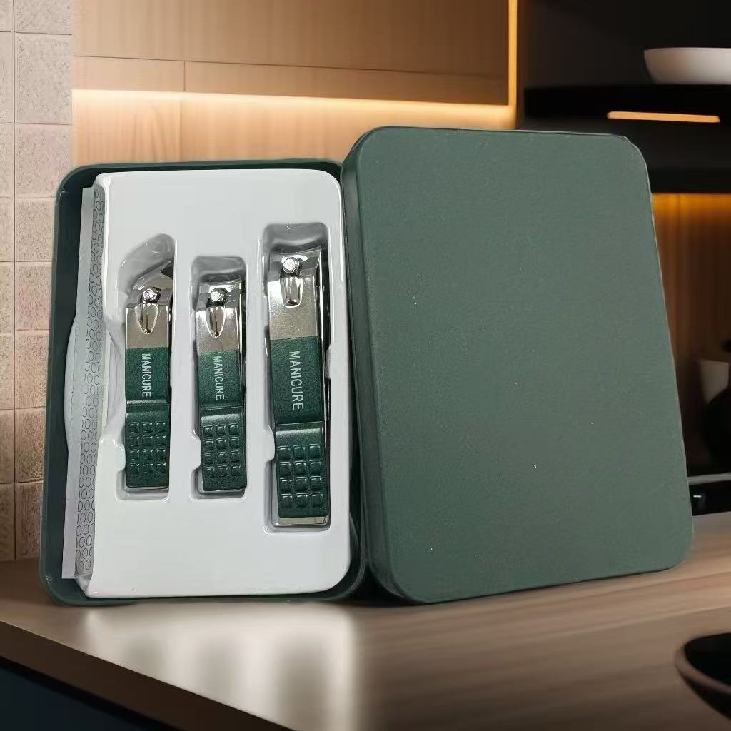 指甲刀四件套防飞溅斜口指甲刀锋利家用指甲剪四件套便携装