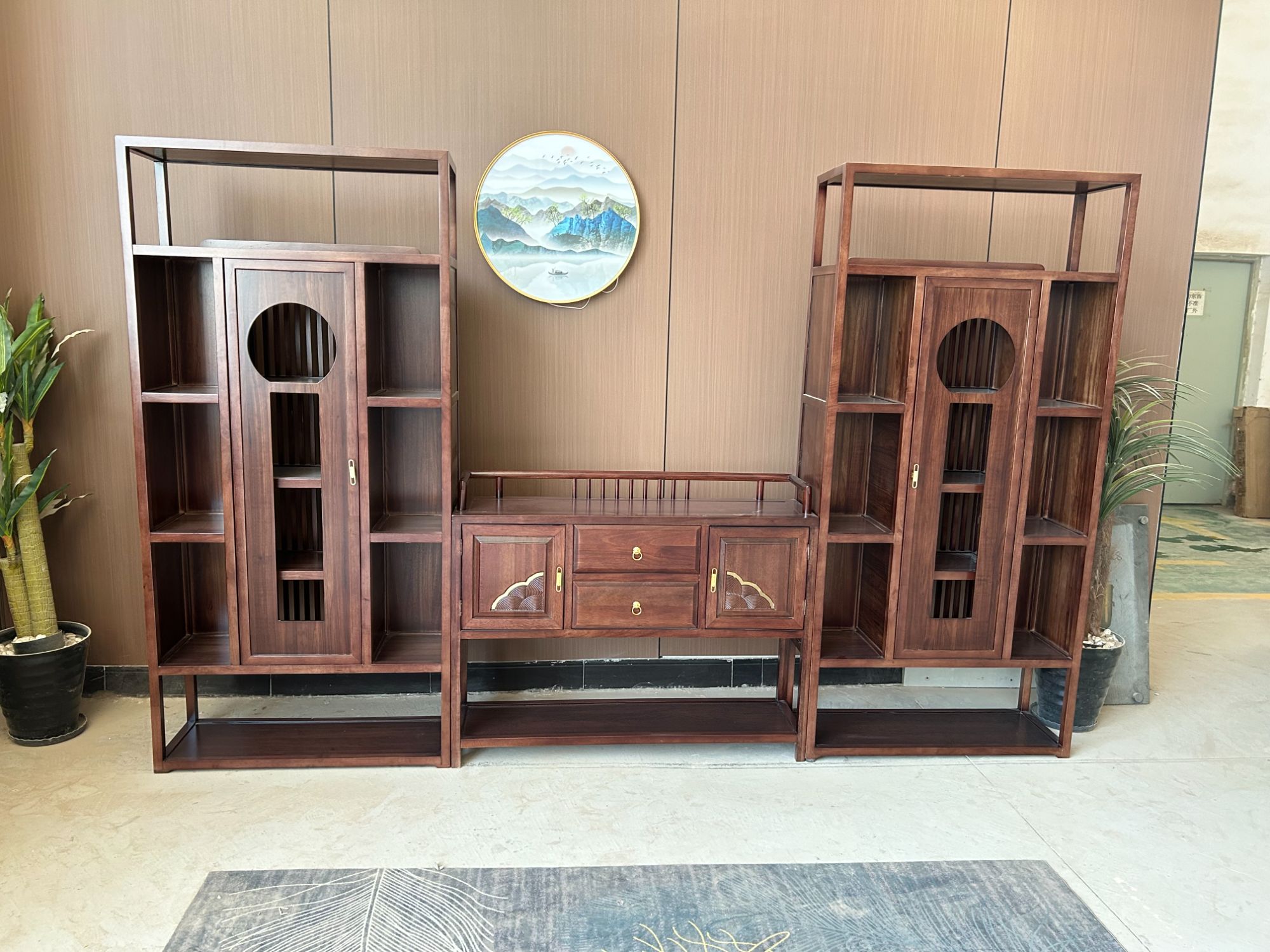 高升全实木榫卯结构置物架博古架多宝阁茶具架新中式古典大气摆架