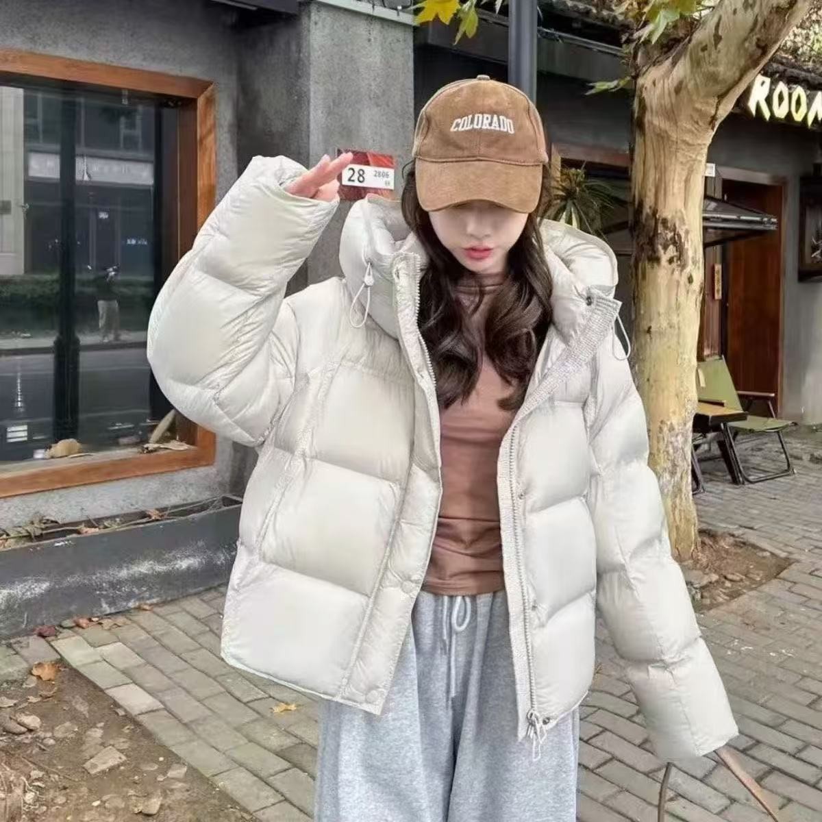 LuLu同款200➕（90）puff！羽绒服休闲气质连帽全网爆款