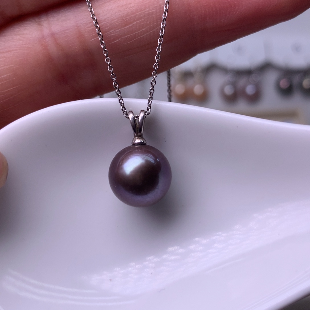 颈饰银S925镶嵌淡水珍珠