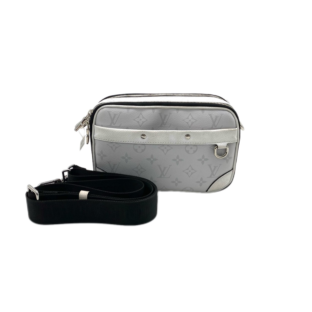 95新 LouisVuitton/路易威登 98新白色老花alpha邮差包 尺寸24/16