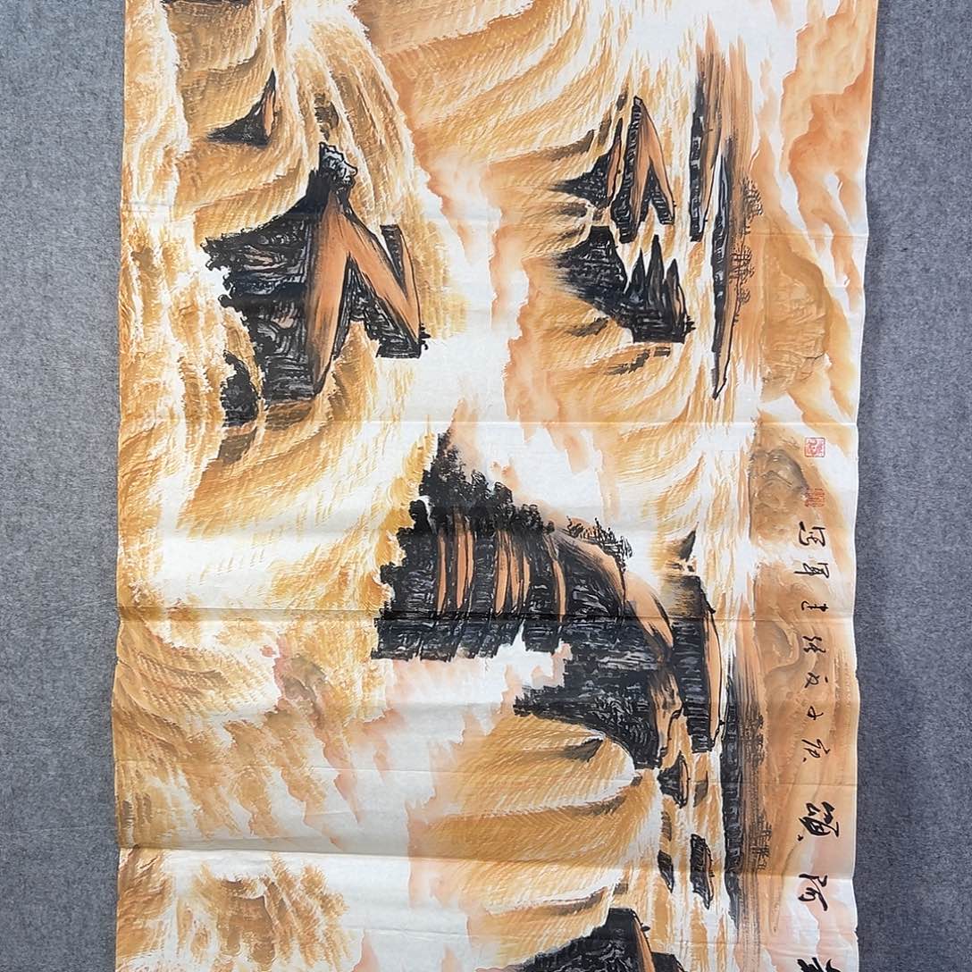 国画696 牡丹之花之叶的颜色与花色