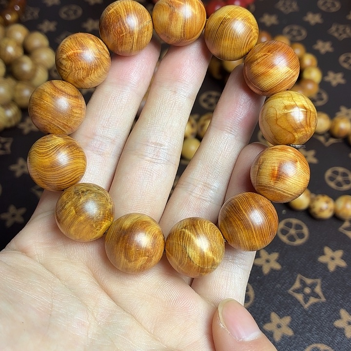 柏木（崖柏）手串/手链崖柏碎花龙胆18mm