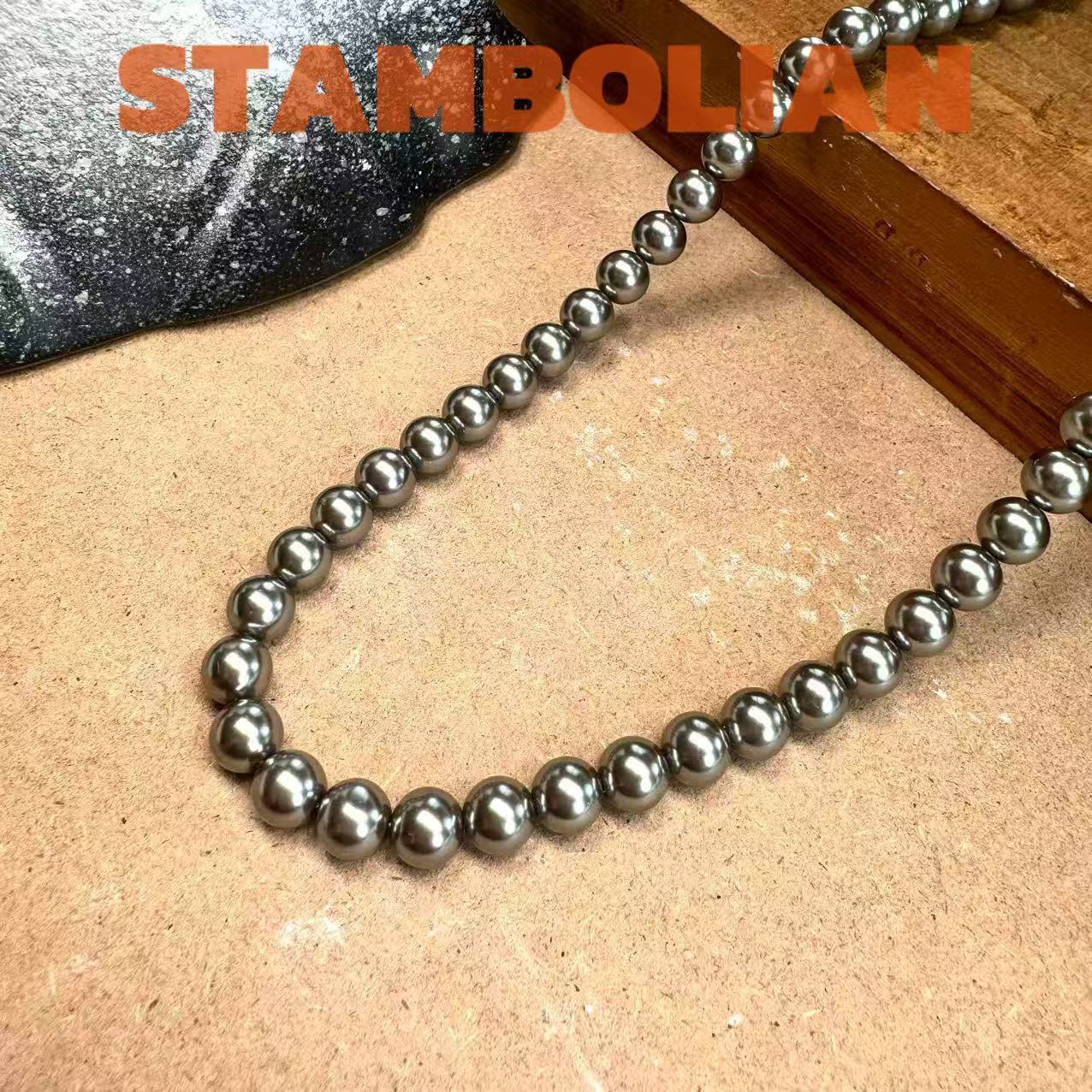 项链 正品STAMBOLIAN 西地黑美人强光珠妈妈链AE673