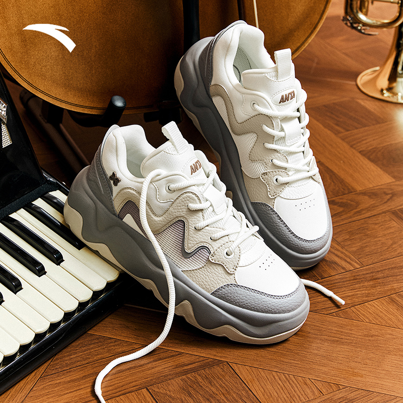 安踏冰淇淋厚底增高运动鞋休闲鞋时尚百搭潮流女款板鞋922548033