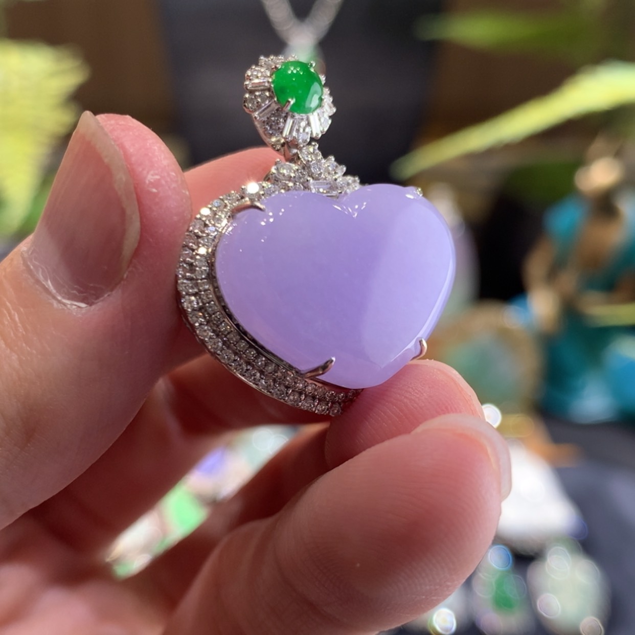 【闪购商品】翡翠颈饰18K金镶嵌吊坠