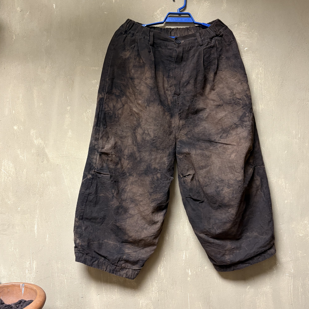 植物染色双层老布裤子（裤长95厘米臀围135厘米）