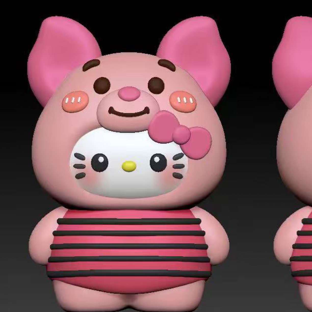 雲暮阁小猪KT萌粒硅胶模具KT高5cm