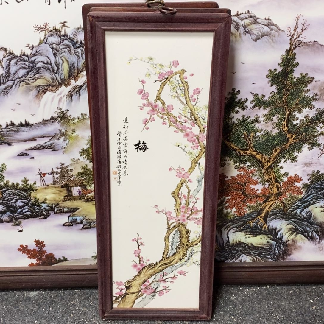 瓷片55*21 景德镇瓷板画柴窑烧制