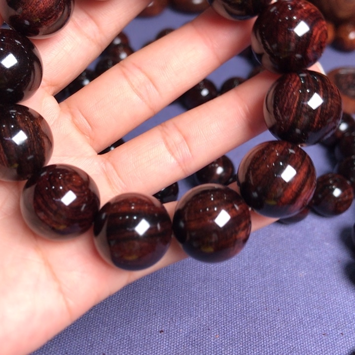 平***心黄花梨/降香黄檀手串/手链帝王紫2.0